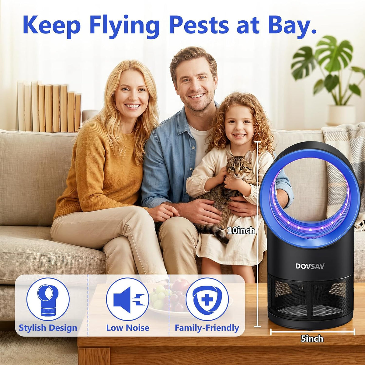 Fruit Fly Traps for Indoors, Blue Gnat Trap Indoor with Suction & Timer