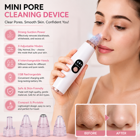 Deep Pore Cleaning Device – 3-in-1 Facial Pore Cleaner & Blackhead Remover